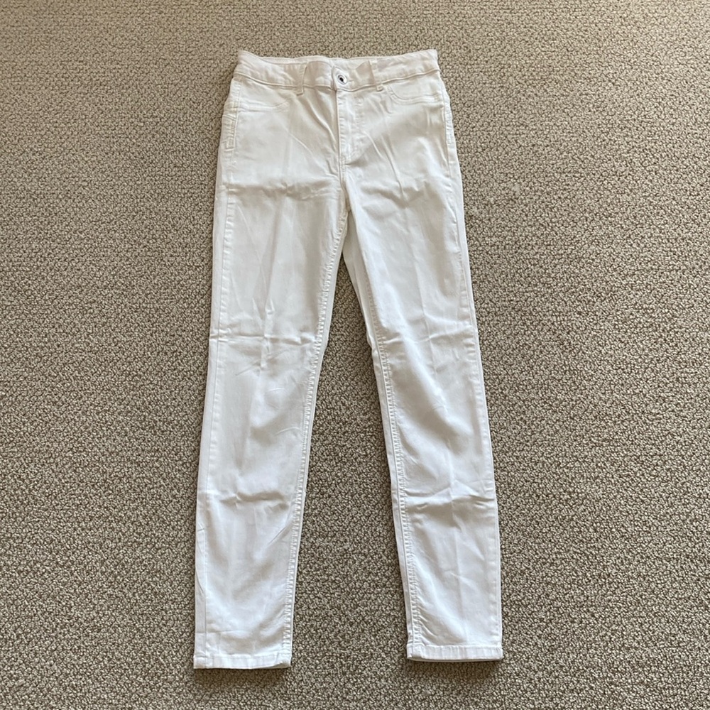 Calzedonia High Rise White Straight Leg Pants Size Small Like New Italian